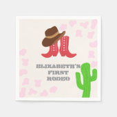 Erstes Rodeo-Mädchen 1. Geburtstag Serviette (Vorderseite)