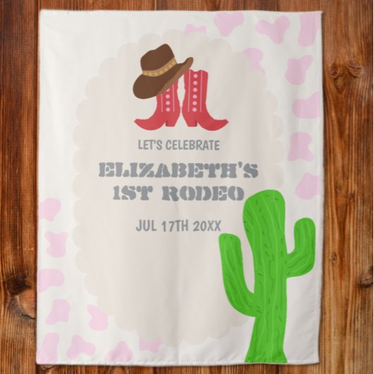 Erstes Rodeo Mädchen 1. Geburtstag Wandteppich