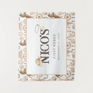 Erstes Rodeo Neutraler Südstaaten-Cowboy-Geburtsta Wandteppich