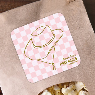Erstes Rodeo Pink Cowgirl 1. Geburtstag Aufkleber
