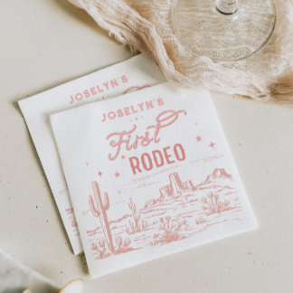 Erstes Rodeo Pink Paper Napkin Serviette