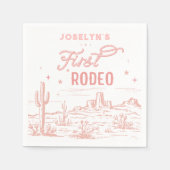Erstes Rodeo Pink Paper Napkin Serviette (Vorderseite)