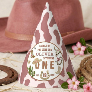 Erstes Rodeo Pinke Western Cowgirl 1. Geburtstag Partyhütchen