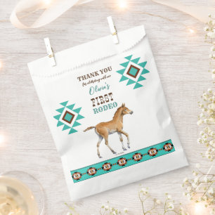 Erstes Rodeo südwestliches türkisfarbenes Pferd Geschenktütchen