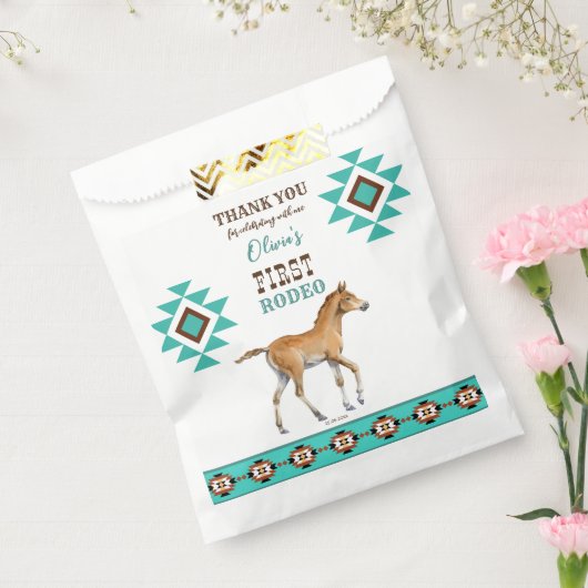 Erstes Rodeo südwestliches türkisfarbenes Pferd Geschenktütchen (Versiegelt)