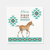Erstes Rodeo südwestliches türkisfarbenes Pferd Serviette (Vorderseite)