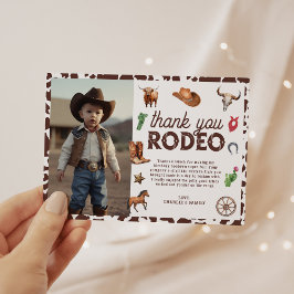 Erstes Rodeo Western 1. Geburtstag Foto Dankeskarte