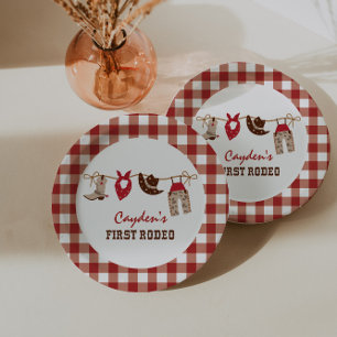 Erstes Rodeo Western Cowboy 1. Geburtstag Papier T Pappteller