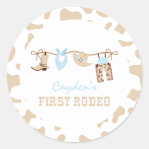 Erstes Rodeo Western Cowboy 1. Geburtstag Runder Aufkleber