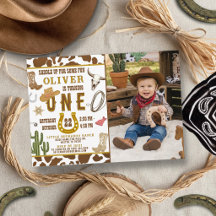 Erstes Rodeo Western Cowboy Jungen Foto 1. Geburts