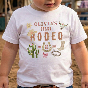 Erstes Rodeo Western Cowgirl 1. Geburtstagsfeier Baby T-shirt