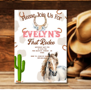 Erstes Rodeo Western Hufeisenmuster  Einladung