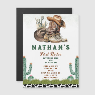 Erstes Rodeo Western Pferd Cowboy Hut Kaktus Magnetkarte