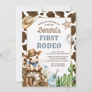 Erstes Rodeo Wild West Bär Cowboy Geburtstag  Einladung