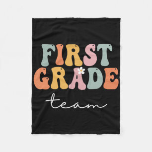 Erstes Schuljahr Team Retro Groovy Vintage Erster Fleecedecke
