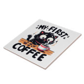 Erstes Schwarzes Kaffee-Abenteuer Fliese (Seite)