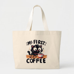 Erstes Schwarzes Kaffee-Abenteuer Jumbo Stoffbeutel