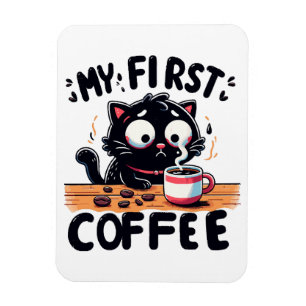 Erstes Schwarzes Kaffee-Abenteuer Magnet