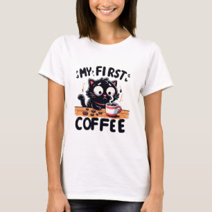 Erstes Schwarzes Kaffee-Abenteuer T-Shirt