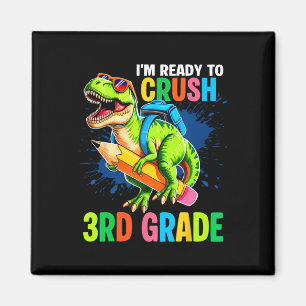 Erstes Shirt Für Jungen der 3. Klasse Dinosaurier  Magnet