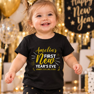 Erstes Silvester des Babys - Benutzerdefiniert Baby T-shirt