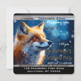 Erstes Snow Fox Jährliches Weihnachtsfest-Party Einladung