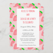 Erstes Strawberry Pink Baby Girl Cool Einladung (Vorne/Hinten)