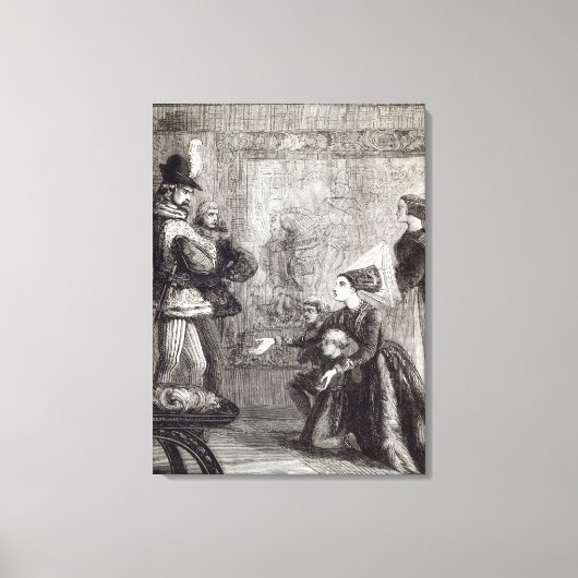 Erstes Treffen von Edward IV. und Lady Elizabeth Leinwanddruck (Vorderseite)