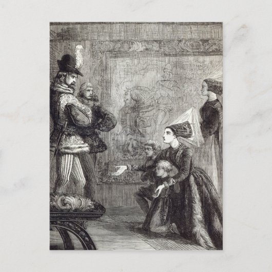 Erstes Treffen von Edward IV. und Lady Elizabeth Postkarte (Vorderseite)
