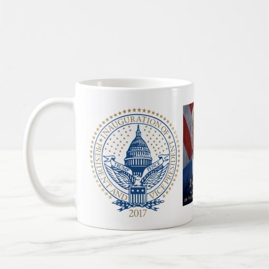 Erstes und zweites erstes Siegel Donald Trump Kaffeetasse (Links)