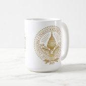 Erstes und zweites erstes Siegel Donald Trump Kaffeetasse (VorderseiteRechts)