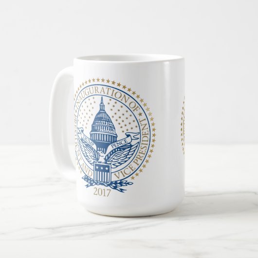 Erstes und zweites erstes Siegel Donald Trump Kaffeetasse (Vorderseite Links)