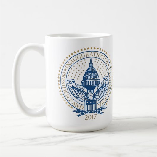 Erstes und zweites erstes Siegel Donald Trump Kaffeetasse (Links)