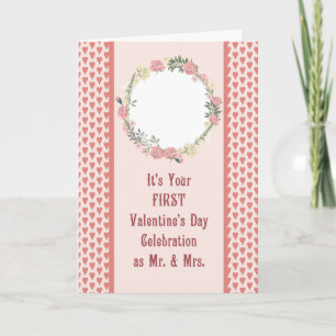 Erstes Valentine als neues Paar, Foto-Karte hinzuf Karte