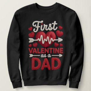 Erstes Valentinstag als Mama Faux-Stickerei Beklei Sweatshirt