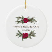 Erstes verheiratetes Weihnachtspersonalisierte Keramikornament (Hinten)