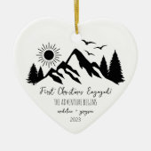 Erstes Verlobtes Adventure Keramik Ornament (Vorne)