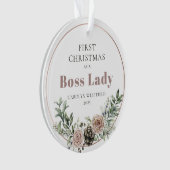 Erstes Weihnachten als Boss Lady Name Jahr Ornament (Vorderseite)