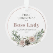 Erstes Weihnachten als Boss Lady Name Jahr Ornament (Rückseite)