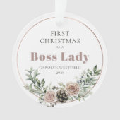 Erstes Weihnachten als Boss Lady Name Jahr Ornament (Vorderseite)