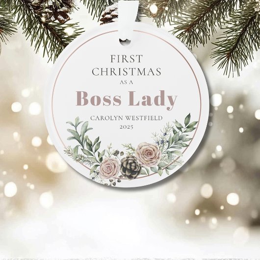 Erstes Weihnachten als Boss Lady Name Jahr Ornament