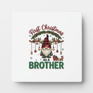 Erstes Weihnachten als Bruder Gnom Renntier Schlit Fotoplatte
