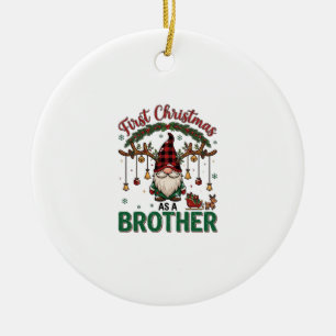 Erstes Weihnachten als Bruder Gnom Renntier Schlit Keramik Ornament
