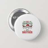 Erstes Weihnachten als Bruder Santa Gnome Button (Vorne & Hinten)