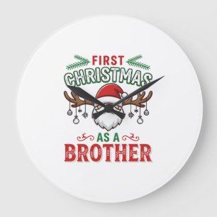 Erstes Weihnachten als Bruder Santa Gnome Große Wanduhr