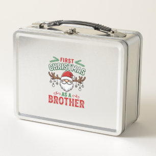 Erstes Weihnachten als Bruder Santa Gnome Metall Brotdose