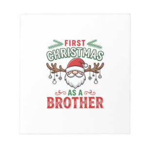Erstes Weihnachten als Bruder Santa Gnome Notizblock