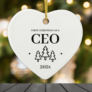Erstes Weihnachten als CEO-Unternehmer Keramik Ornament