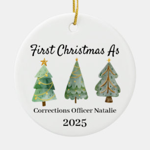 Erstes Weihnachten als Correctional Office-Schmuck Keramik Ornament