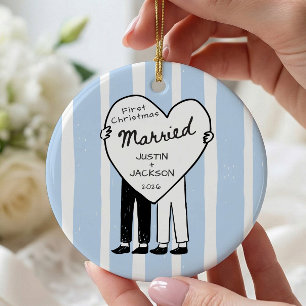 Erstes Weihnachten als Eheleute - Mr & Mr-Ornament Keramik Ornament